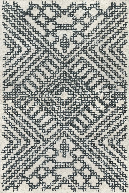 Adelina Wool Chain-Links Rug | Ivory