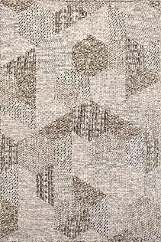 Akaila Kaleidoscope Indoor/Outdoor Rug | Tan