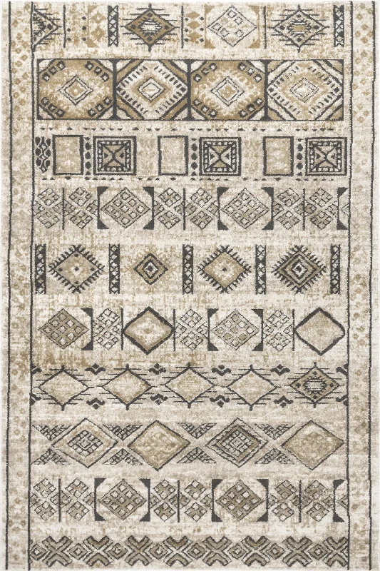 Angelina Geometric Banded Rug | Beige