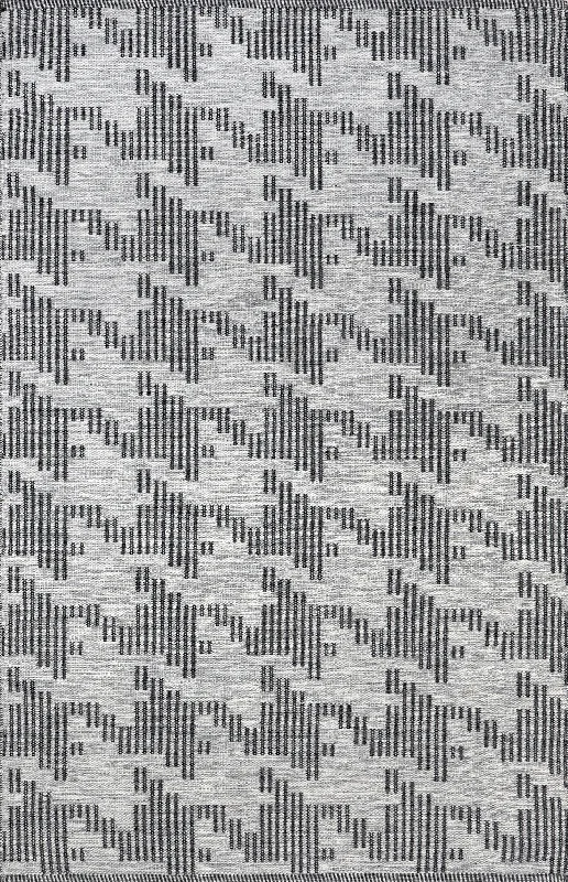 Ardenia Indoor/Outdoor Houndstooth Rug | Dark Grey