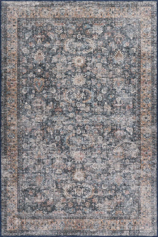 Arleth Medallion Washable Rug | Dark Grey