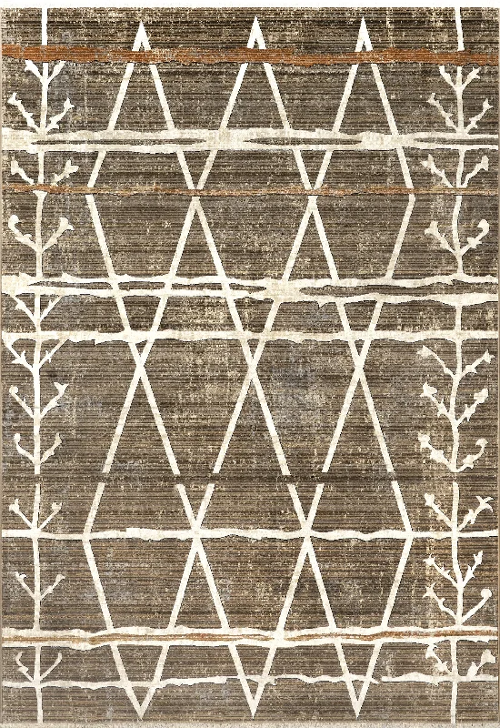 Autumn Distressed Trellis Rug | Beige