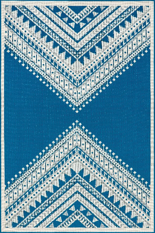 Aztec Prism Indoor/Outdoor Rug | Aqua