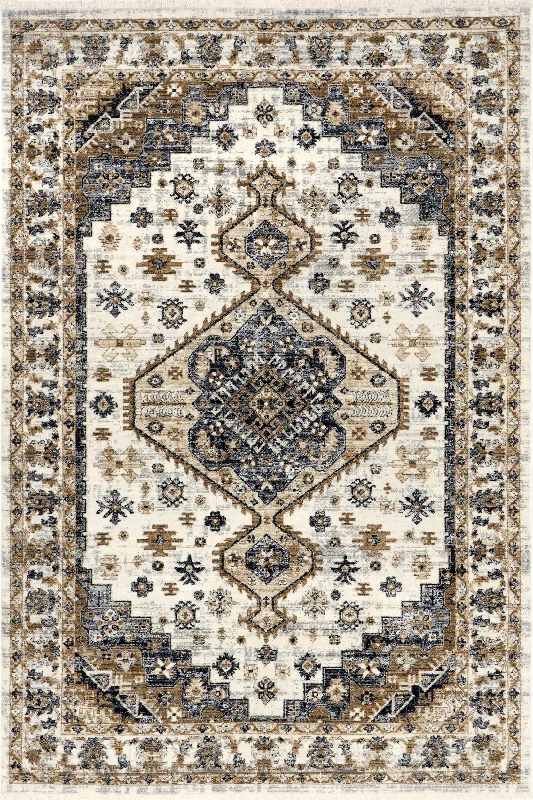 Baylee Geometric Medallion Rug | Light Blue