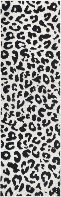 Coraline Leopard Printed Rug | Dark Grey