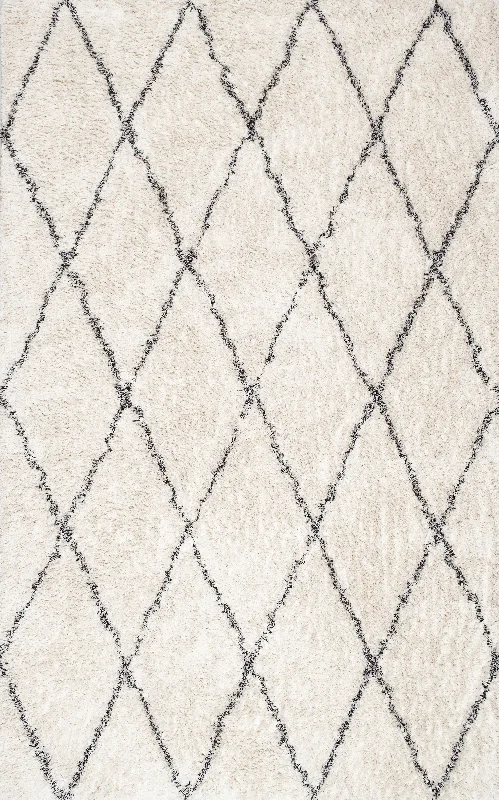 Cotton Diamond Trellis Rug | Ivory