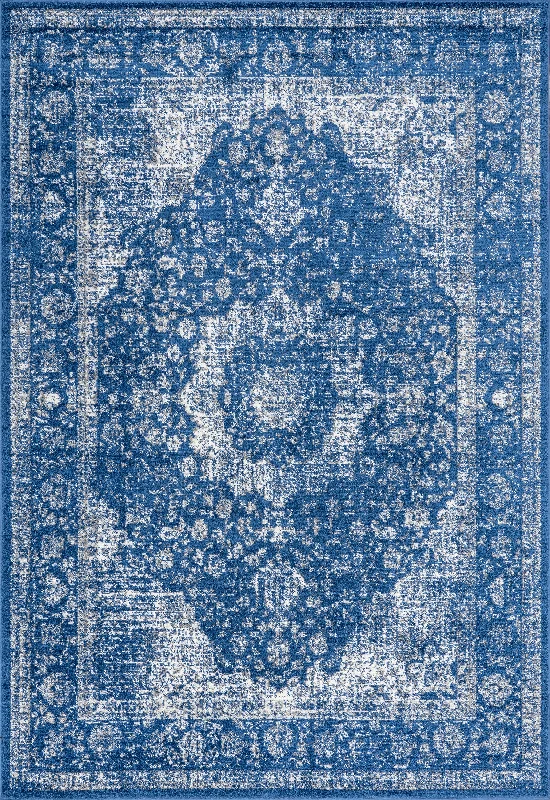 Distressed Persian Rug | Dark Blue