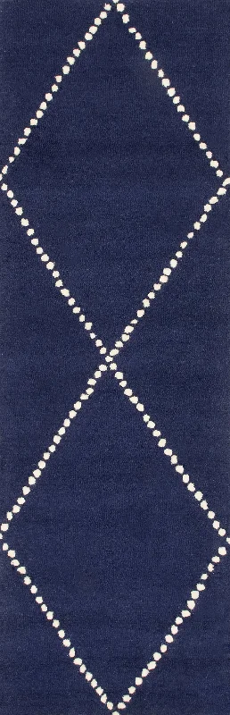 Dotted Diamond Trellis Nursery Rug | Navy