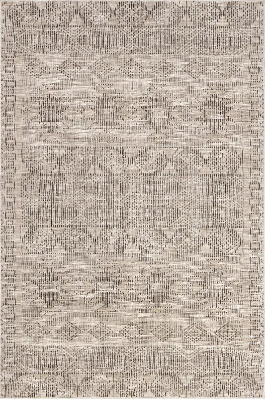 Elin Geometric Washable Rug | Beige