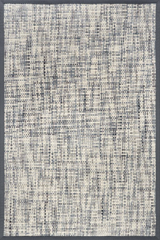 Elnora Bordered Crosshatch Wool-Blend Rug | Charcoal