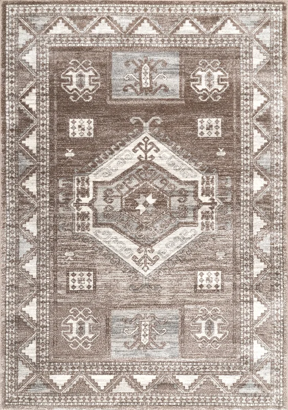 Faded Geometric Rug | Brown