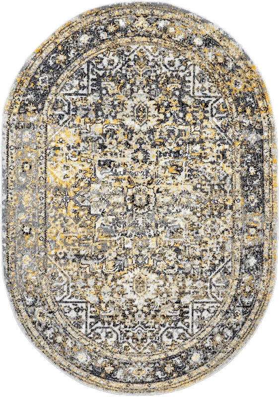 Faded Star Petal Emblem Rug | Gold