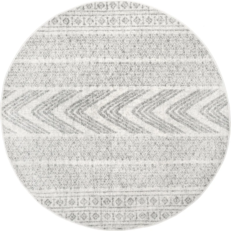 Geometric Banded Rug | Grey