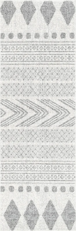 Geometric Banded Rug | Grey