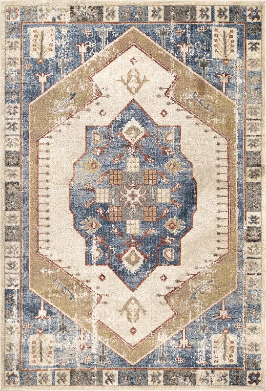 Glossy Medallion Rug | Blue