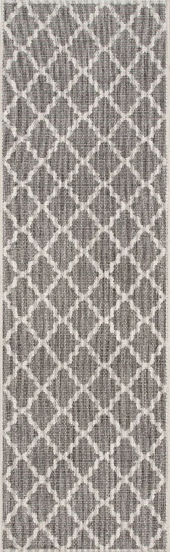 Indoor/Outdoor Moroccan Trellis Rug | Grey