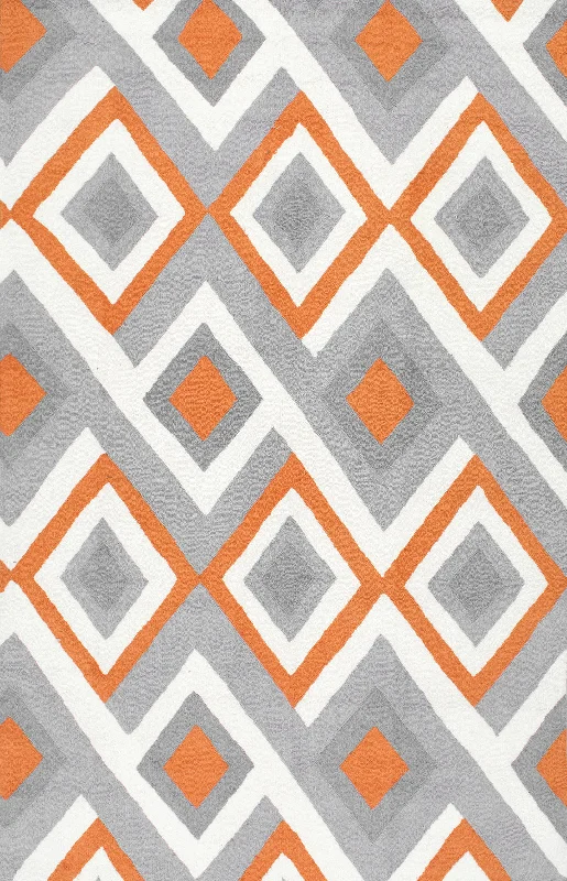 Interconnected Diamonds Rug | Orange