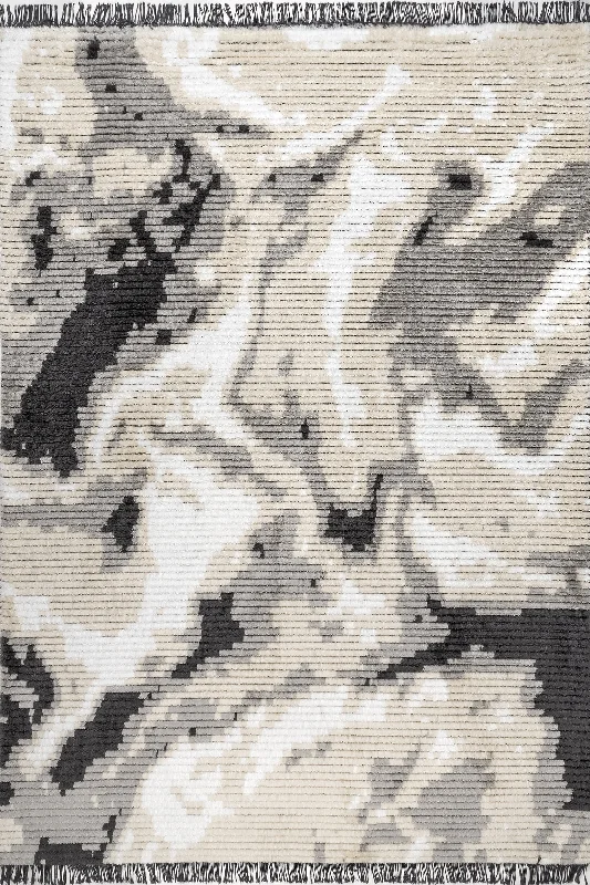 Karina Abstract Tasseled Rug | Beige