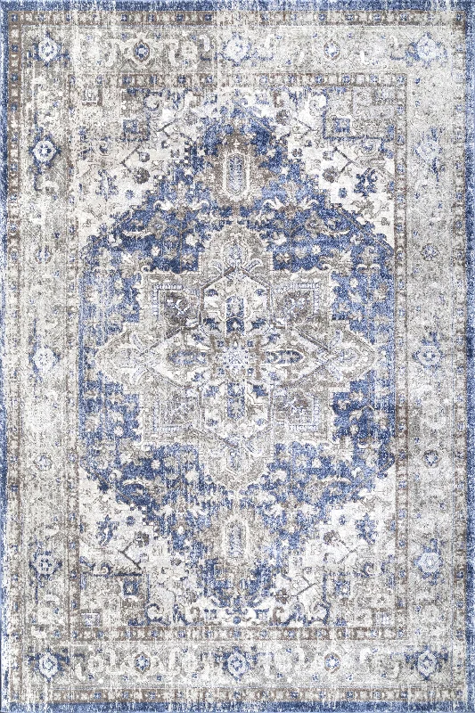 Katrina Blooming Rosette Rug | Blue