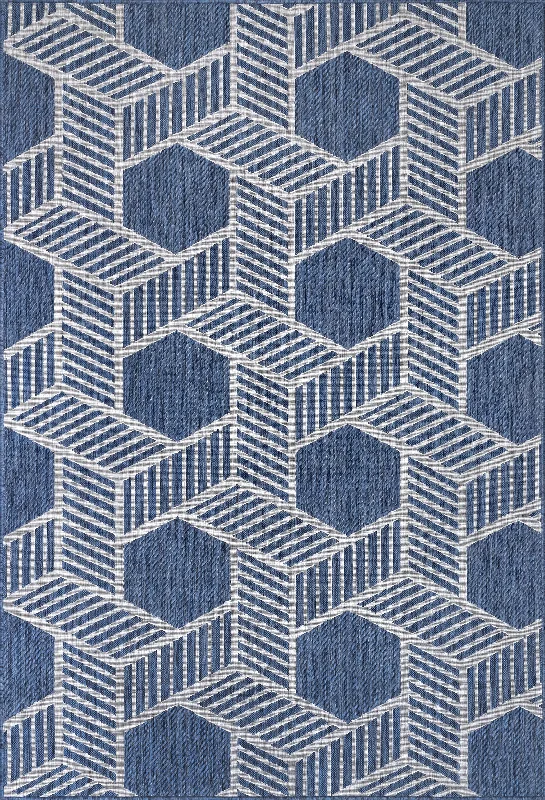 Latticework Indoor/Outdoor Rug | Blue