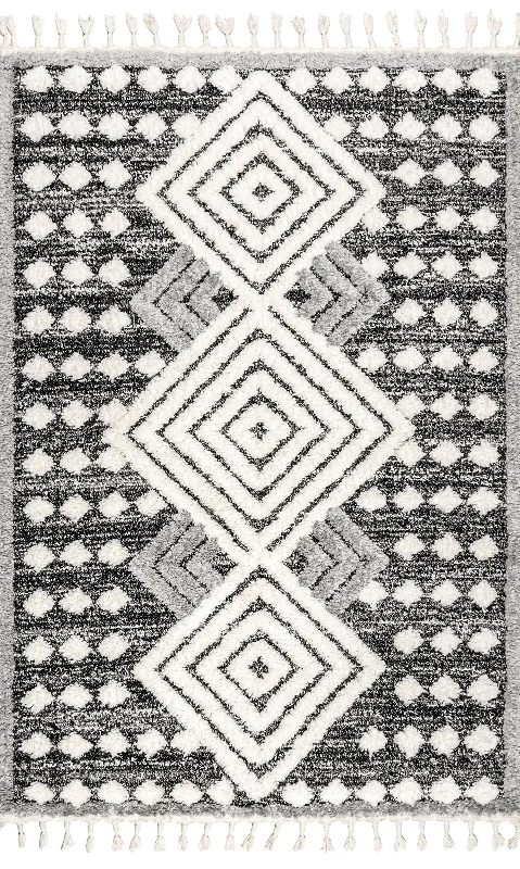 Layla Textured Diamond Rug | Grey