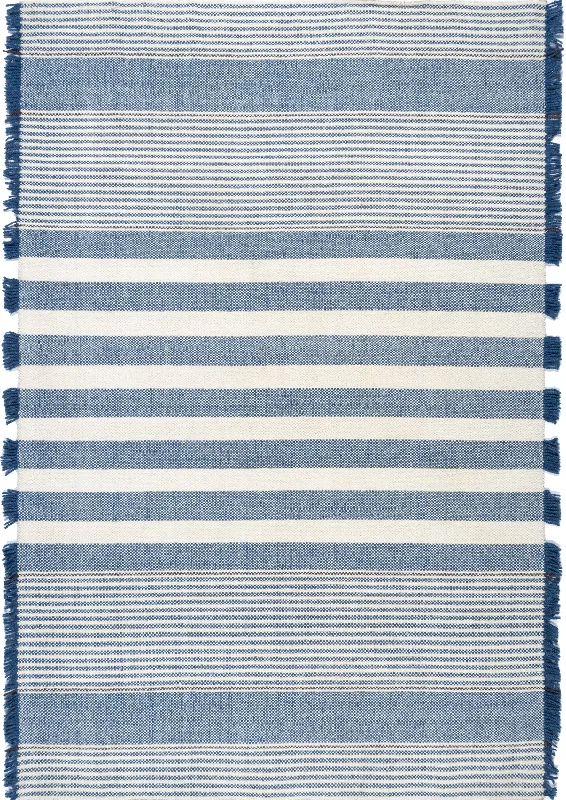 Lenox Wool Striped Rug | Blue