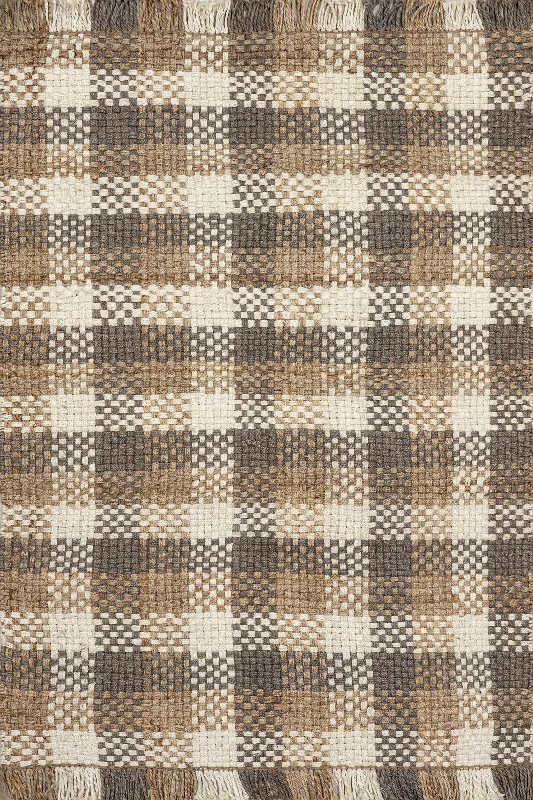 Mavis Plaid Jute Rug | Ivory