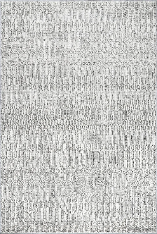 Milan Raised Textured Rug | Light Grey