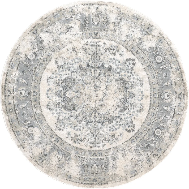 Milky Medallion Rug | Silver