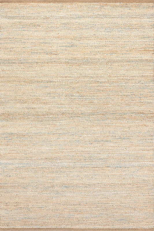 Mixed Stripe Handwoven Jute Rug | Blue