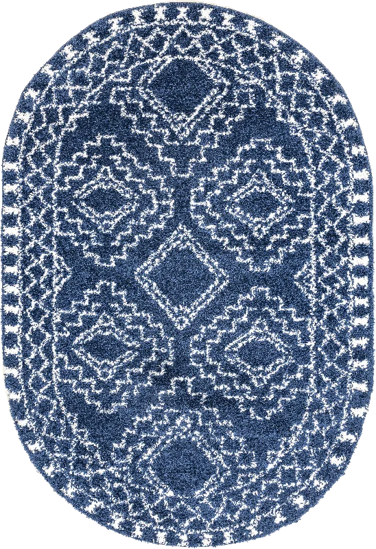 Moroccan Tasseled Rug | Blue