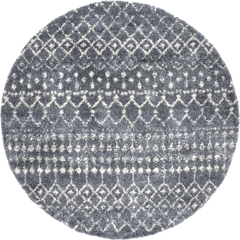 Moroccan Trellis Soft Shag Rug | Grey