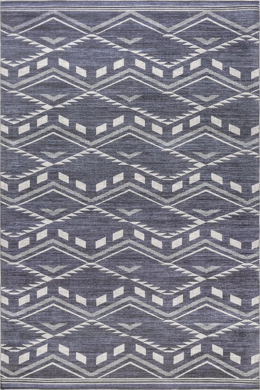 Natalia Chevrons Washable Indoor/Outdoor Rug | Blue