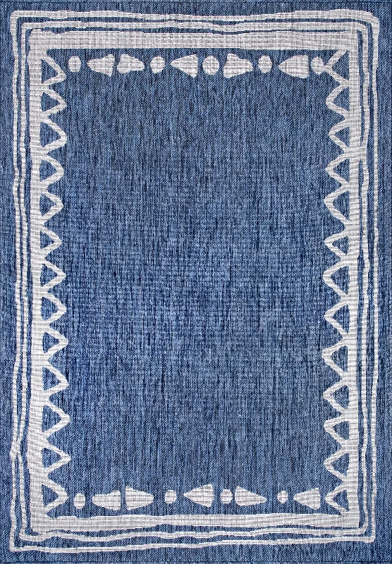 Native Border Indoor/Outdoor Rug | Blue