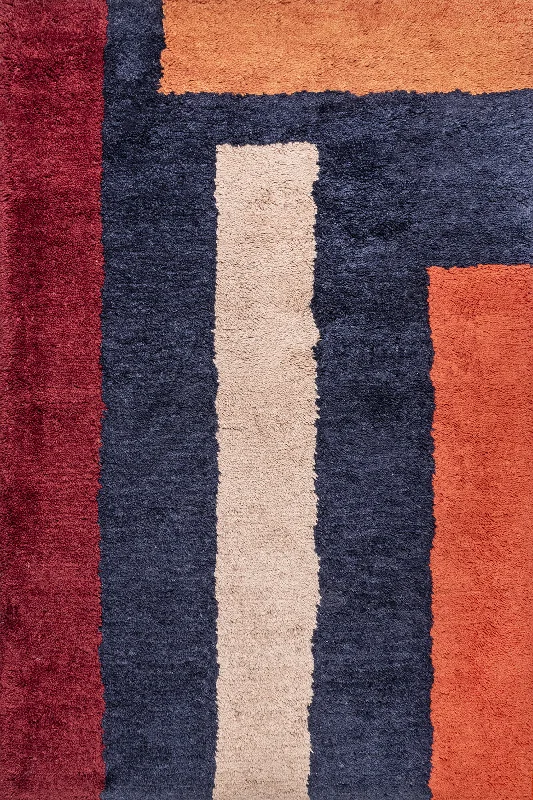 Novalee Striped Wool Rug | Navy