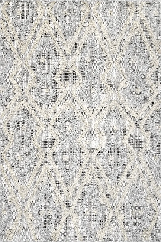 Raised Theta Trellis Rug | Beige