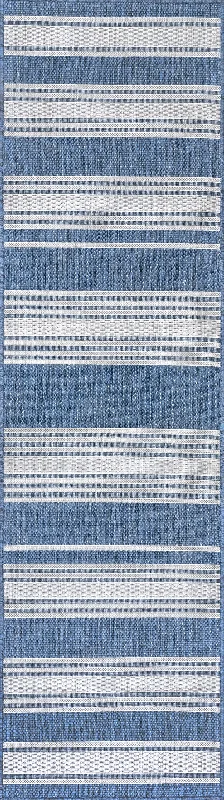 Romy Striped Indoor/Outdoor Rug | Blue