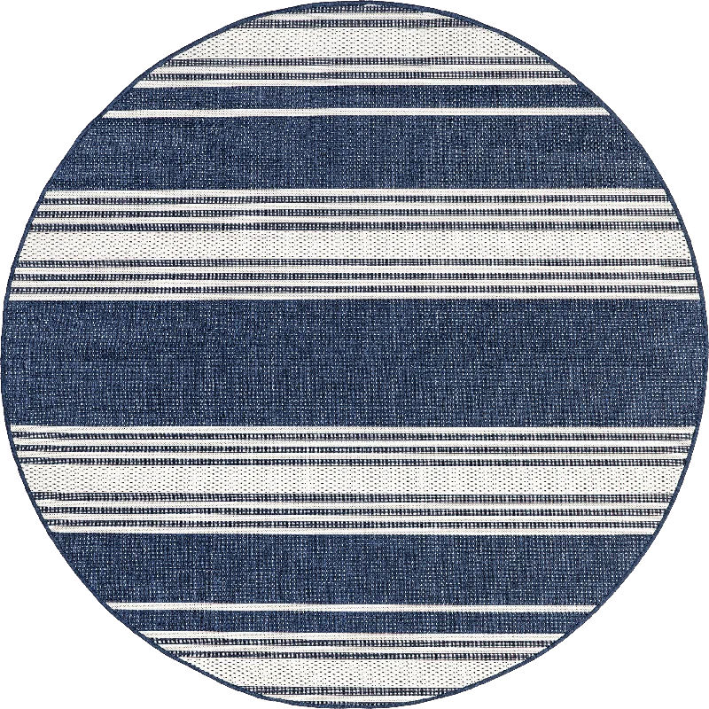 Romy Striped Indoor/Outdoor Rug | Navy