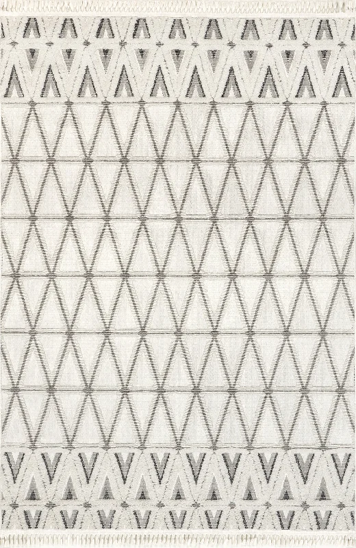 Sapphire Tiled Pyramids Rug | Beige