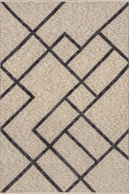 Sariah Reversible Geometric Rug | Dark Grey