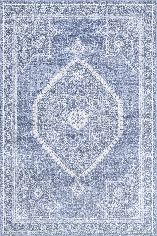 Serrated Emblem Rug | Blue