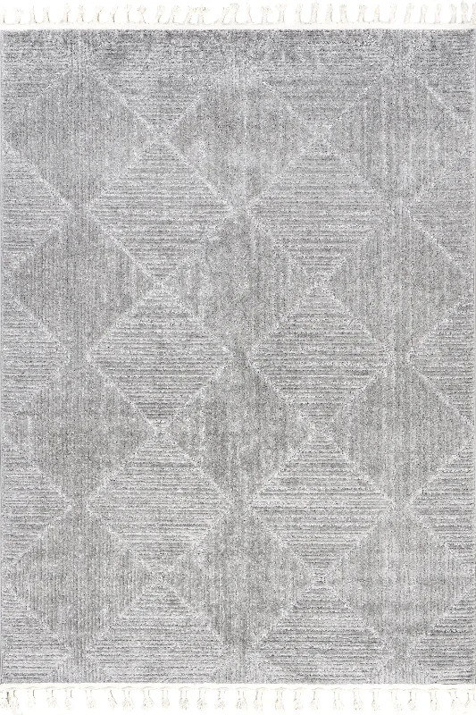 Shafali Tiled Trellis Rug | Light Grey