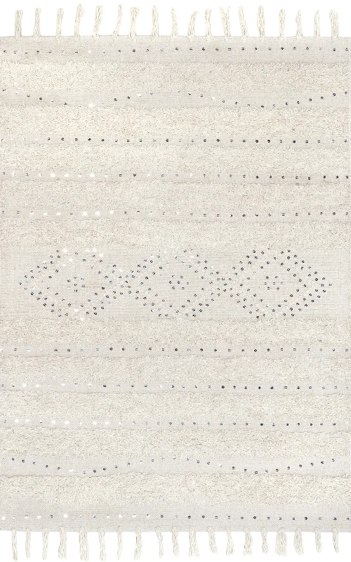 Shaggy Diamond Texture Rug | Ivory