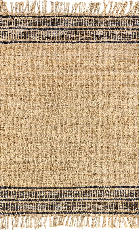 Sky Jute Bordered Rug | Natural