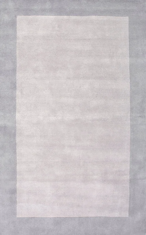 Solid Border Rug | Grey