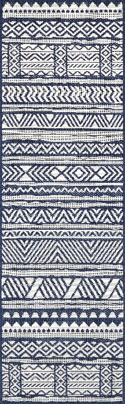 Striped Banded Indoor/Outdoor Rug | Navy