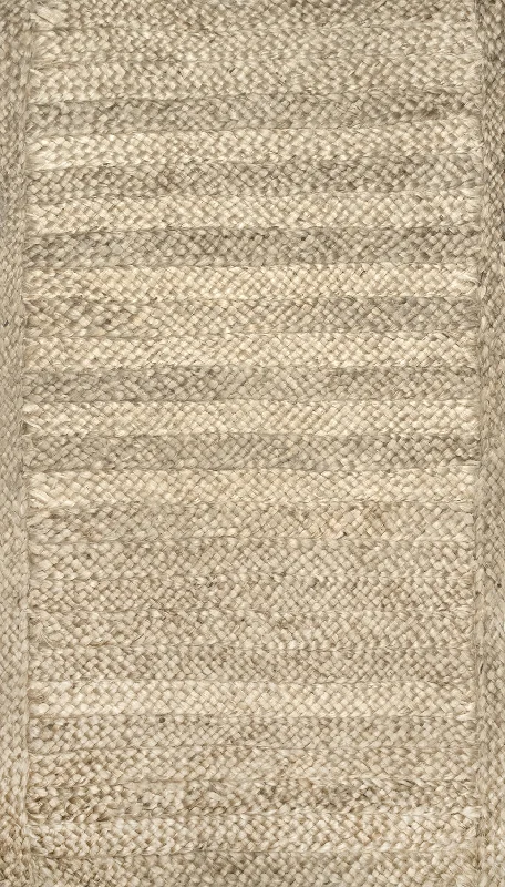 Striped Braided Jute Rug | Natural