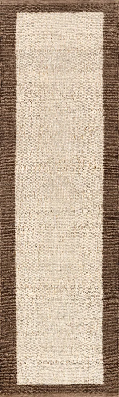 Suellen Bordered Handwoven Jute-Blend Rug | Brown