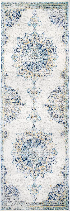 Sunny Wildflower Medallion Rug | Blue