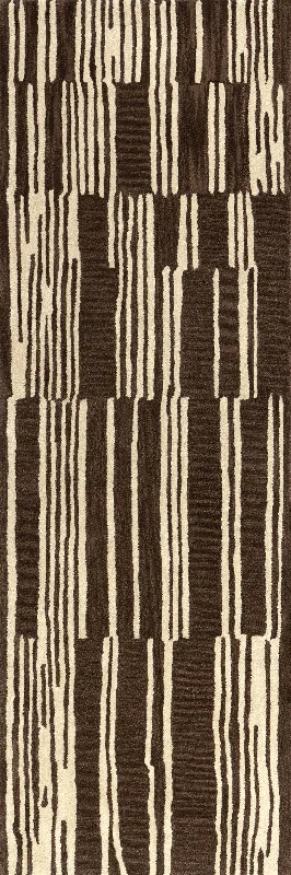 Tara Striped Wool Rug | Brown